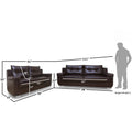 Adorn India Soleado Leatherette  Five Seater Sofa Set 3-2 (Brown)