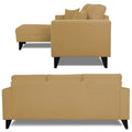Adorn India Martin L Shape 4 Seater Sofa Set Plain (Left Hand Side (Beige) (3 Year Warranty)