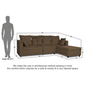 Zink Straight line L Shape 6 Seater Sofa Plain Cushion(Camel)