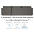 Adorn India Alexander L Shape 7 Seater Sofa Set with Ottoman Puffy RHS (Light Grey) (3 Year Warranty)