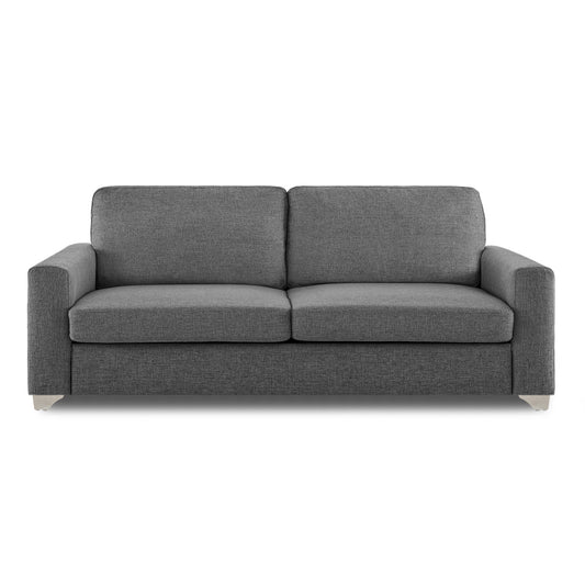Adorn India Straight Line Three Seater Sofa (Grey)