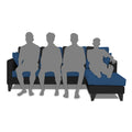 Adorn India Denver L Shape 5 Seater Sofa Set RHS (Blue & Black) (3 Year Warranty)