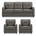 Adorn India foam Astor 3+1+1 5 Seater Sofa Set (Grey)