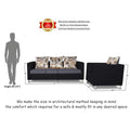 Adorn India Exclusive Two Tone Alita Compact 3-1-1 Sofa Set (Dark Grey & Black), Wood, Foam