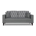 Adorn India Parker Leaf 3 Seater Sofa (Grey) Martin Plus (3 Year Warranty)