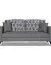 Adorn India Parker Leaf 3 Seater Sofa (Grey) Martin Plus