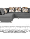 Adorn India Alica Modular Sofa Set(Light Grey)