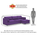 Adorn India Alexander L Shape 7 Seater Sofa Set with Ottoman Puffy RHS (Purple) (3 Year Warranty)