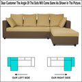 Adorn India Zink Straight line Wooden L Shape 5 Seater Sofa with Plain Cushion (Brown & Beige)