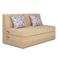 Adorn India Easy Highback Three Seater Sofa Cum Bed Floral 6' x 6' (Beige) (1 Year Warranty)