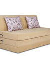Adorn India Easy Highback Three Seater Sofa Cum Bed Floral 6' x 6' (Beige)