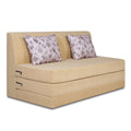 Adorn India Easy Highback Three Seater Sofa Cum Bed Floral 5' x 6' (Beige) (1 Year Warranty)