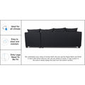 Adorn India Mclain L Shape 6 Seater Sofa (Black)