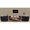 Adorn India Exclusive Two Tone Alita Compact 3-1-1 Sofa Set (Rust & Black), Wood, Foam
