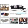 Adorn India Aliana L Shape Leatherette Fabric 6 Seater Sofa Set RHS (Black & White) (3 Year Warranty)