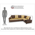 Adorn India Orlando Fabric L Shape Sofa (Brown and Beige)