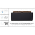 3 Seater Sofa Cum Bed Exclusive Two Tone Straight Line (Camel & Black), Wood, Foam