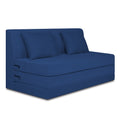 Adorn India Easy Highback Three Seater Sofa Cum Bed Decent 6' x 6' (Blue) (1 Year Warranty)
