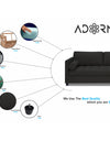 Adorn India Alexander L Shape Sofa (Right Side Handle)(Black)