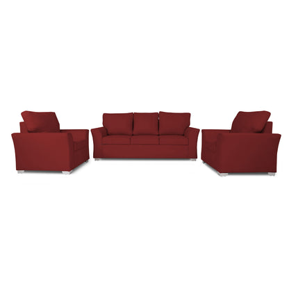 Adorn India Alexia 3+1+1 Sofa Set (Maroon)