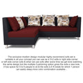 Adorn India Exclusive Two Tone Alica Modular Sofa Set (Maroon & Black), Wood, Foam