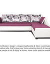 Adorn India Aliana L Shape Leatherette Fabric 6 Seater Sofa (Light Purple & White)