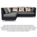 Adorn India Exclusive Two Tone Alica Modular Sofa Set (Light Grey & Black), Wood, Foam