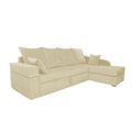 Adorn India Comfort Line L Shape 6 Seater Corner Sofa Cum Bed RHS (Beige)