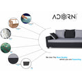 Adorn India Orlando Fabric L Shape Sofa (Black) ack and Light Grey