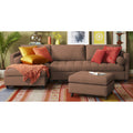 Adorn India Alexander L Shape 7 Seater Sofa Set with Ottoman Puffy LHS (Camel) (3 Year Warranty)