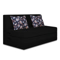 Adorn India Easy Highback Three Seater Sofa Cum Bed Floral 5' x 6' (Black) (1 Year Warranty)