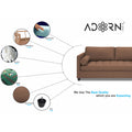 Adorn India Alexander L Shape 7 Seater Sofa Set with Ottoman Puffy RHS (Camel) (3 Year Warranty)