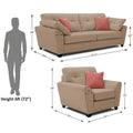 Adorn India Moris 5 Seater 3-1-1 Sofa Set (Beige) (3 Year Warranty)