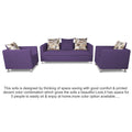 Adorn India Alita 3-1-1 Compact 5 Seater Sofa Set (Dark Purple), Wood, Foam