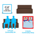 Adorn India Easy Treno 2 Seater Sofa Cum Bed Sit & Sleep Perfect for Guest, Colour Brown, 4'x6', (1 Year Warranty)