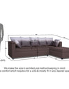 Adorn India Zink Straight line L Shape 6 Seater Sofa Wave Cushion (Brown)