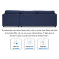 Adorn India Alexander L Shape 7 Seater Sofa Set with Ottoman Puffy RHS (Dark Blue) (3 Year Warranty)