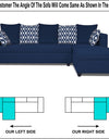 Adorn India Zink Straight line L Shape 6 Seater Sofa Rhombus Cushion(Blue)