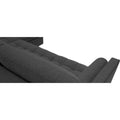 Adorn India Alexander L Shape 7 Seater Sofa Set with Ottoman Puffy RHS (Dark Grey) (3 Year Warranty)