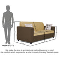 Adorn India Rio Highback 3 Seater Sofa (Brown & Beige) (3 Year Warranty)