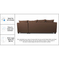 Adorn India Mclain L Shape 6 Seater Sofa (Brown)
