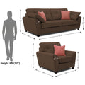 Adorn India Moris 5 Seater 3-1-1 Sofa Set (Brown) (3 Year Warranty)