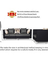 Adorn India Exclusive Two Tone Alica 3-1-1 Five Seater Sofa Set (Light Grey & Black)