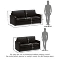 Adorn India Exclusive Flavio Leatherette 3+2 Sofa Set (Black)