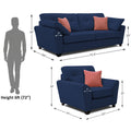 Adorn India Moris 5 Seater 3-1-1 Sofa Set (Blue) (3 Year Warranty)