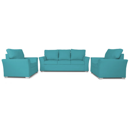 Adorn India Alexia 3+1+1 Sofa Set (Aqua Blue)