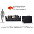 Adorn India Exclusive Two Tone Alica 3-1-1 Five Seater Sofa Set (Dark Grey & Black), Wood, Foam