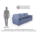 Adorn India Straight Line Three Seater Sofa(Dark Grey)