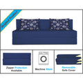 Adorn India Easy Three Seater Sofa Cum Bed Floral '6 x 6' (Fabric, Blue)