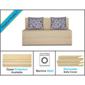 Adorn India Easy Two Seater Sofa Cum Bed Floral '4 x 6' (Beige), Foam
